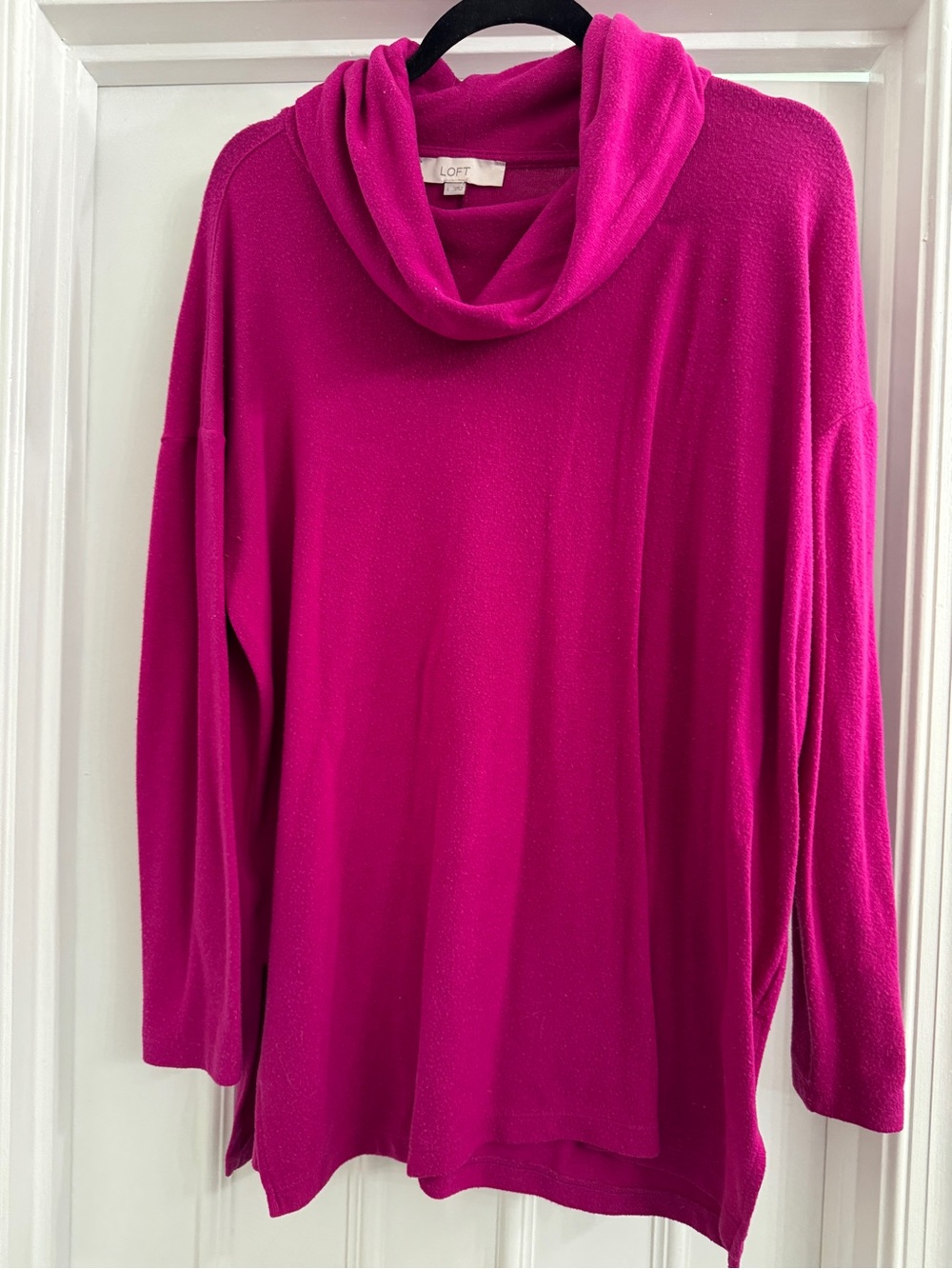 LOFT Bright Fuchsia Cowlneck Sweater